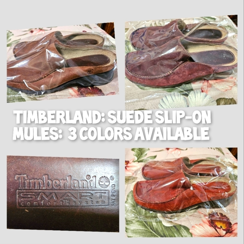 #436 TIMBERLAND Sueded Slip-On Mules. Varies, Colors